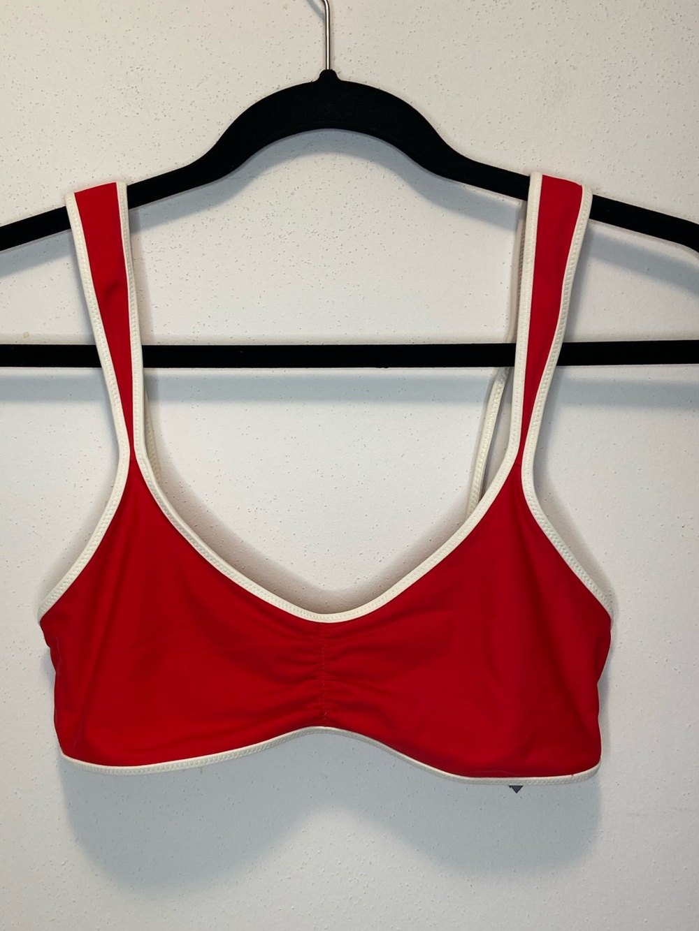 aerie Red Bikini Top with White Trim